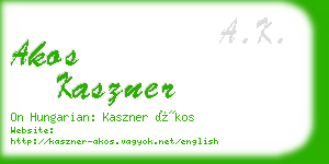 akos kaszner business card